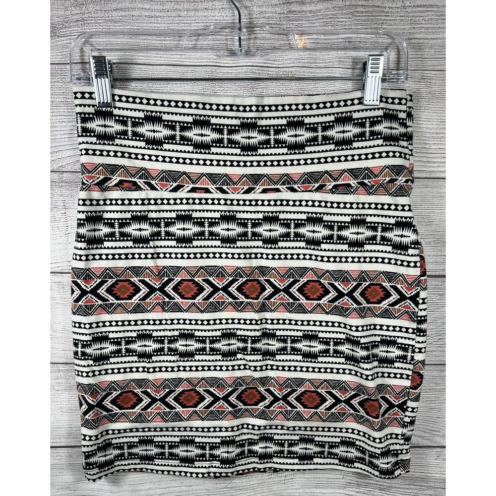 Charlotte Russe Mini Skirt Womens Large Geometric Tribal Print Bodycon Stretch